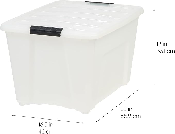 IRIS USA 54 Qt Stackable Plastic Storage Bins - Image 2