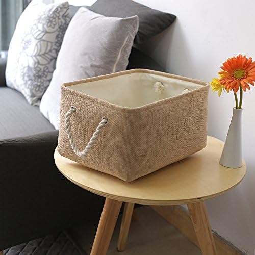 TheWarmHome Decorative Basket Rectangular Small Storage Basket Fabric Storage - Image 6