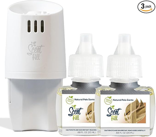 Scent Fill 100% Natural Palo Santo Plug in Air Freshener, Scented Oil Refills by ScentFill
