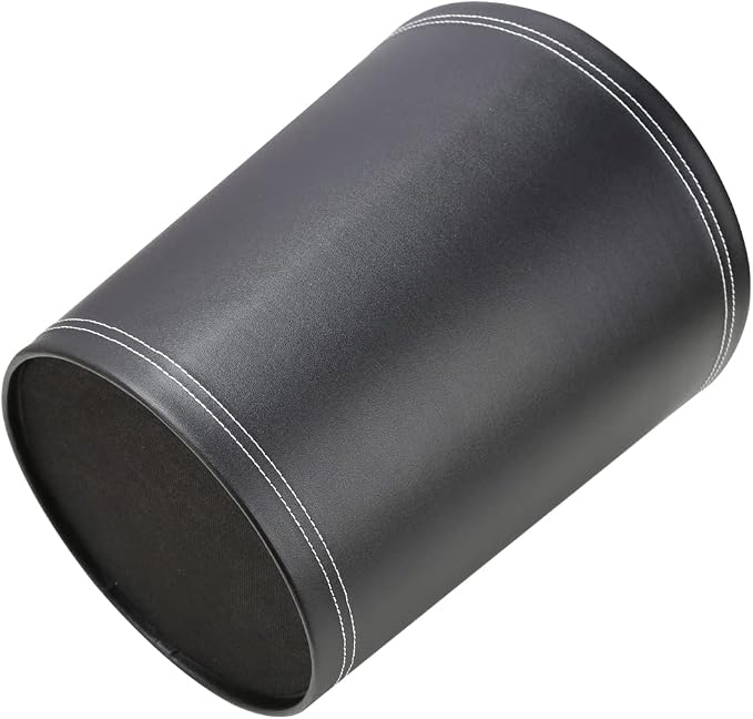 KINGFOM Classic Pu Leather Trash Can Wastebasket, Small Garbage Container Can - Image 6