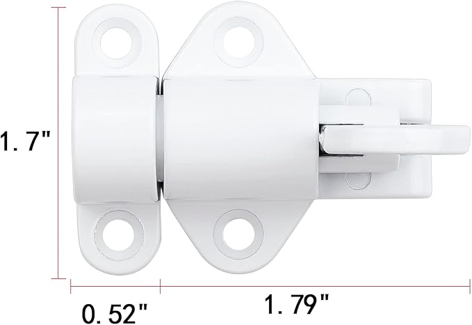 3 Packs Self-Closing Latches，White Spring Door Lock，Resilient Bolt Latch - Image 2