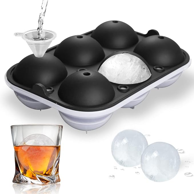 Ice Ball Maker, TINANA Reusable 2.5 Inch Ice Cube Trays, Easy Release Silicone by TINANA