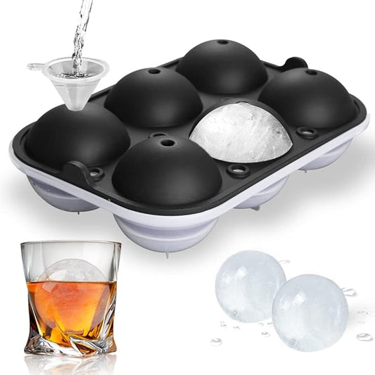 Ice Ball Maker, TINANA Reusable 2.5 Inch Ice Cube Trays, Easy Release Silicone by TINANA