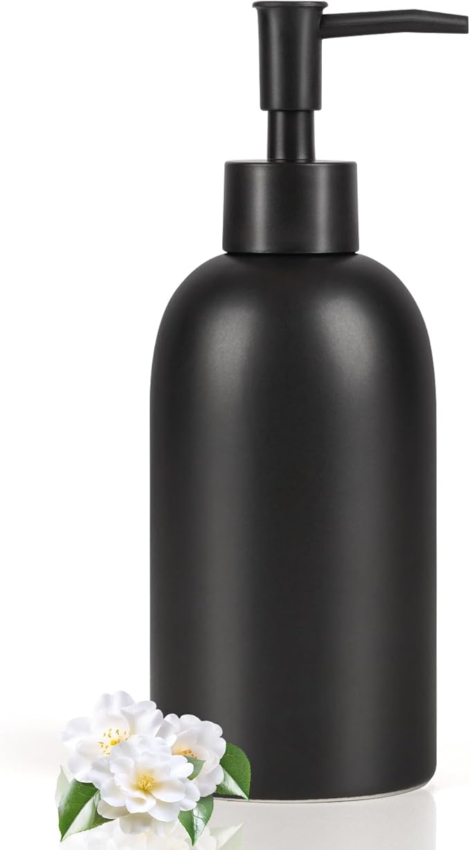 Natheeph 14OZ Ceramic Soap Dispenser Ceramic Soap Pump Dispenser Can Fill Liquid by Natheeph