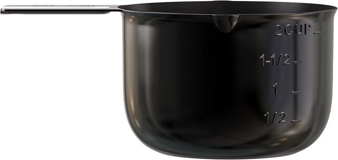 Color Up 2 Cup Measuring Cup, 480ml Black Stainless Steel Metal Measuring Scoop - Image 7