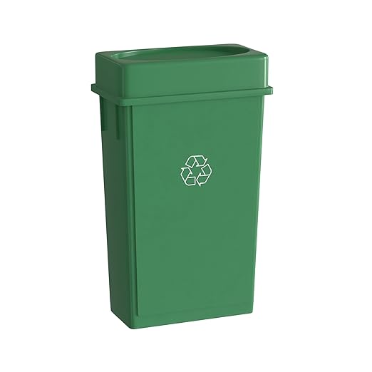 23 Gallon Green Recycle Slim Jim Trash Can by Krollen+Industrial