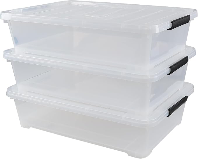 3 Packs 40 Quart Large Under Bed Storage Box, Wheeled Under Bed Storage - Image 7