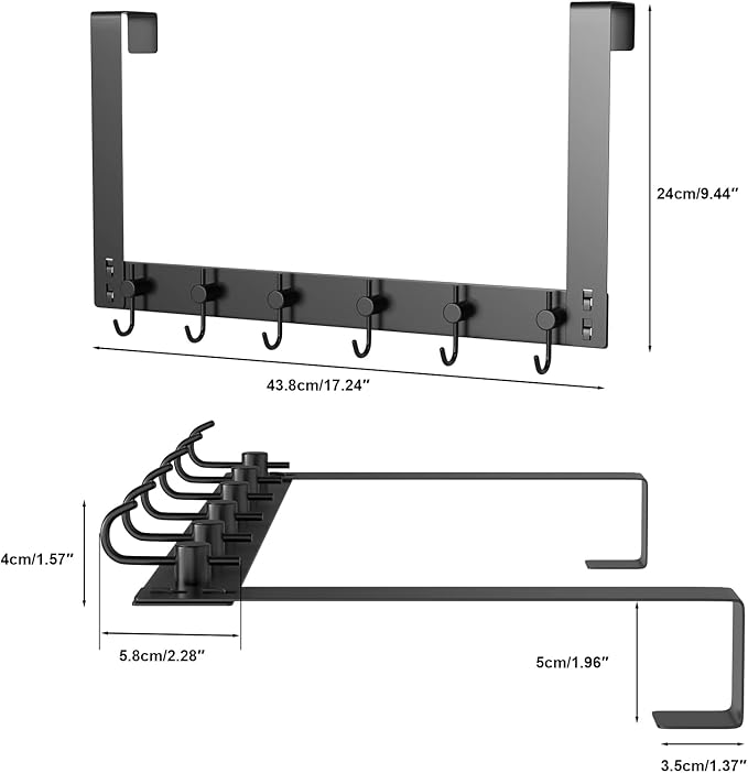 VAEHOLD Over The Door Hooks for Hanging Clothes, Heavy-Duty Door Hooks - Image 2