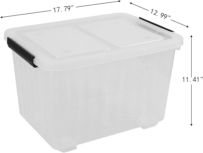 30 Quart Clear Plastic Latch Storage Bins - Image 2