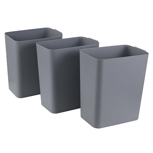 3 Pack 4.5 Gallon Open-top Trash Cans, Plastic Wastebasket Garbage Can - Image 2