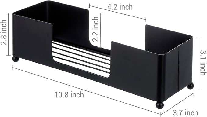 MyGift Modern Matte Black Metal Tabletop Commercial Folded Paper Towel Holder - Image 6