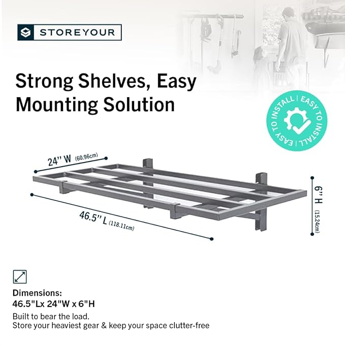 StoreYourBoard 2-Pack Heavy Duty Wall Shelves – Wall-Mounted Garage Storage - Image 2