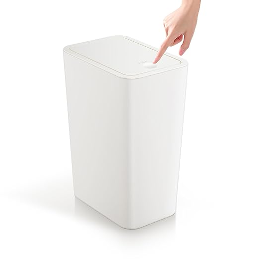 TIPGO Bathroom Trash Can with Lid, 4 Gallon / 15 Liter Small Garbage Can by TIPGO
