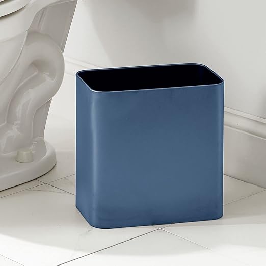 mDesign Small Metal 2.4 Gallon/9 Liter Trash Can Wastebasket Garbage Bin - Image 2