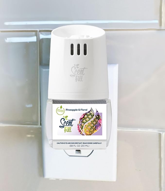 Scent Fill Pineapple & Floral Plug in Air Freshener, 4 Scented Oil Refills - Image 2