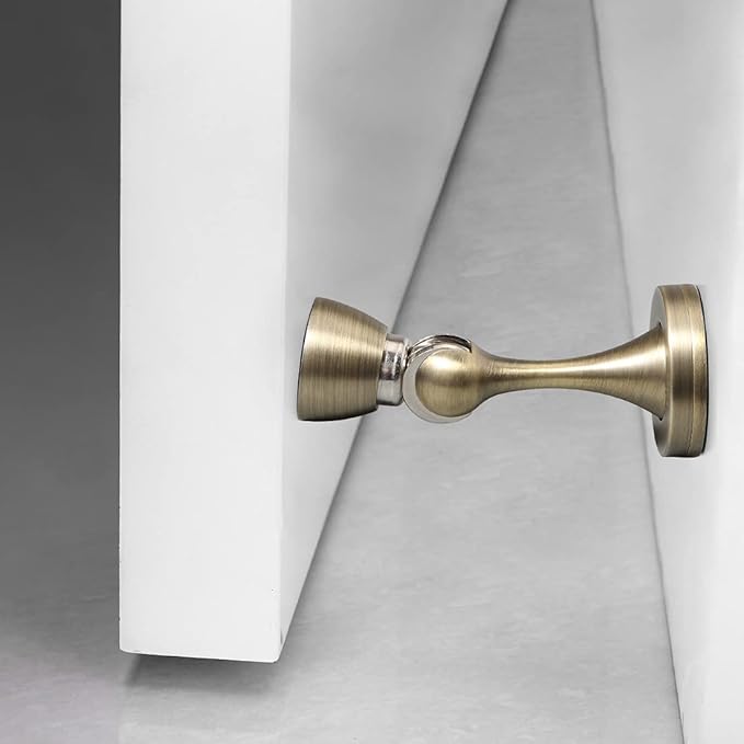 YAGU Door Stopper 6 Pack Magnetic Door Stops, Zinc Alloy Brushed Bronze Door - Image 2