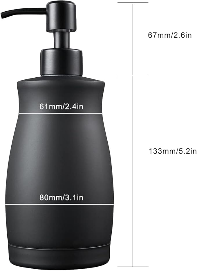 304 Stainless Steel Countertop Black Soap Dispenser Rust Resistant Leak-Proof - Image 4