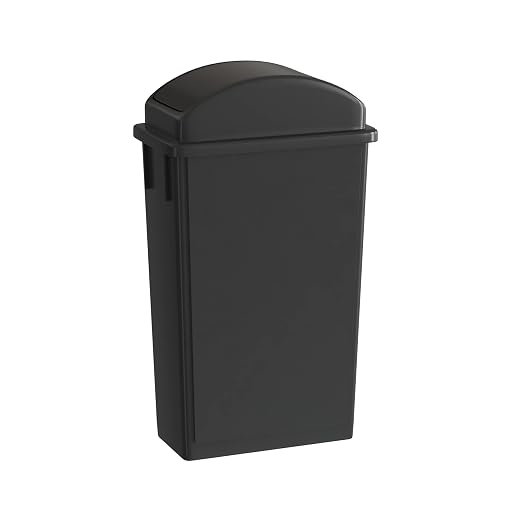 23 Gallon Black Slim Jim Trash Can by Krollen+Industrial
