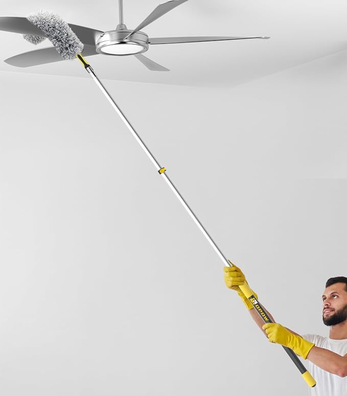 Flexible Microfiber Feather Duster, Electrostatic & Bendable Ceiling Fan Duster - Image 3