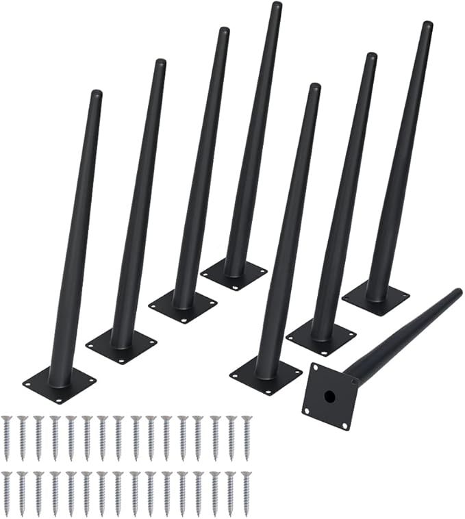 8PCS 16 Inch Matte Black Tapered Angled Legs by IURRDOP