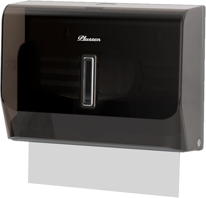 Paper Towel Dispenser Adhesive Wall Mounted, 200+ Multifold Trifold c-Fold Hand by PLUSSEN