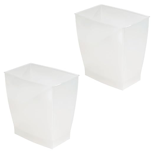 iDesign Small Rectangular Bathroom Trash Set of 2 Waste Can by iDesign