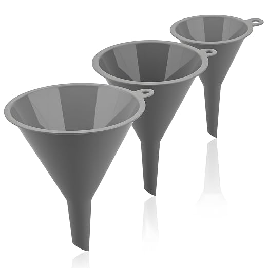 3Piece Plastic Kitchen Funnel Set, Small Medium Large Round Food Funnel by Unknown