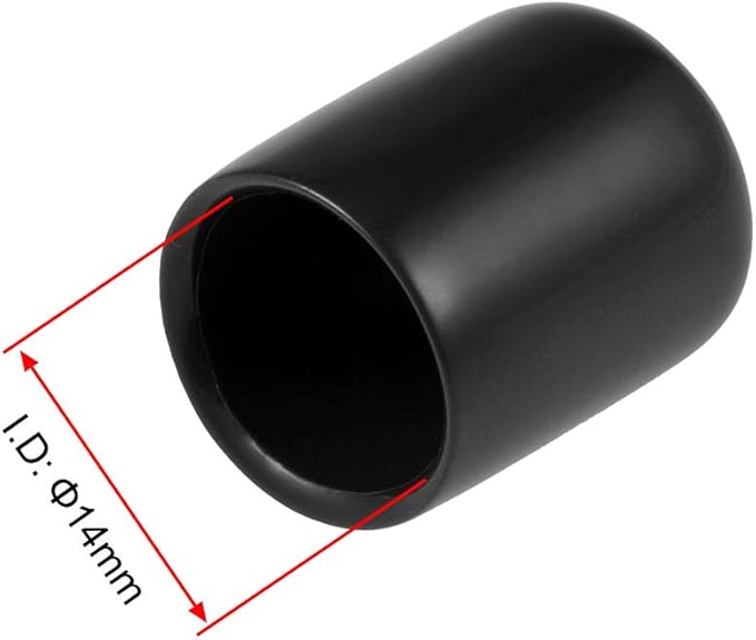 uxcell 20pcs Rubber End Caps 14mm ID Vinyl Round Tube Bolt Cap Cover Thread - Image 3
