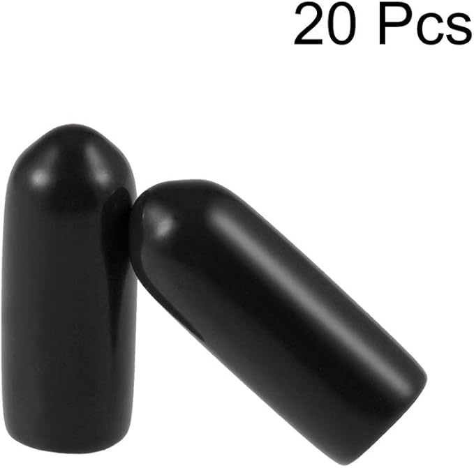 uxcell 20pcs Rubber End Caps 4.5mm ID Vinyl Round Tube Bolt Cap Cover Thread - Image 2
