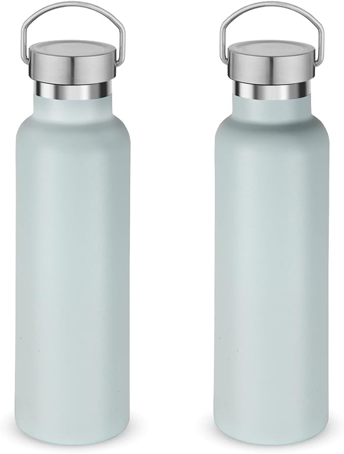 Neihepal 20 oz Insulated Water Bottles Bulk 2 Pack, Stainless Steel Double Wall by Neihepal