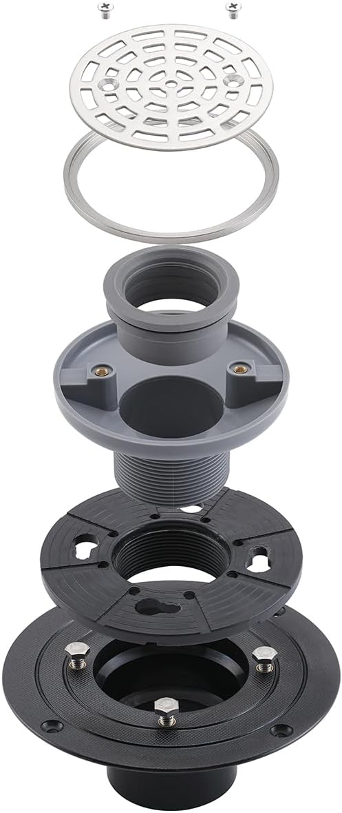 RANDOM Round Shower Drain Brushed Nickel 4 Inch Shower Drain - Image 4