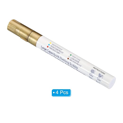 PATIKIL Grout Pen, 4 Pack Golden Tile Marker Waterproof Grout Sealer Pen Tile - Image 3
