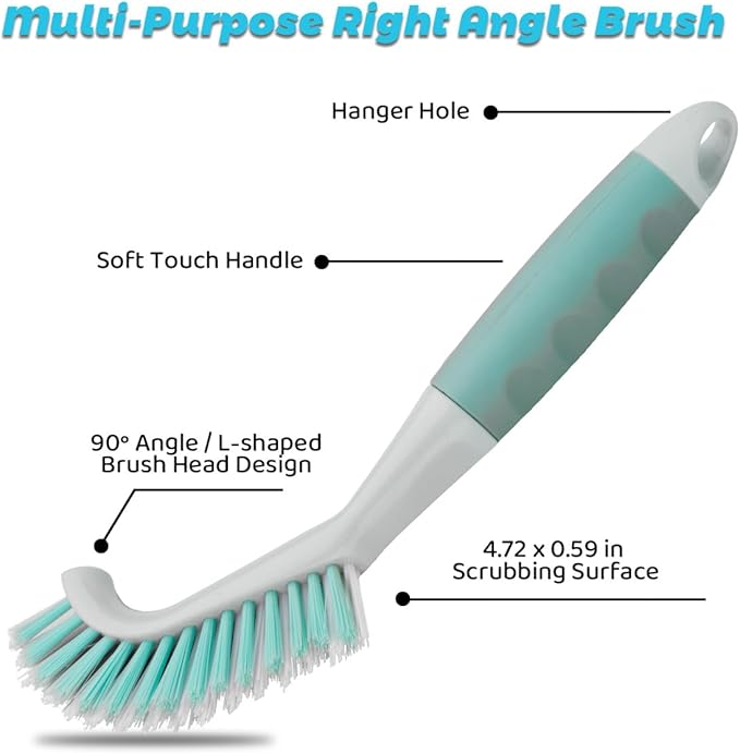 3 Pack Scrub Brush Set, Heavy-Duty Scrub Scrubbing Brushes - Image 5