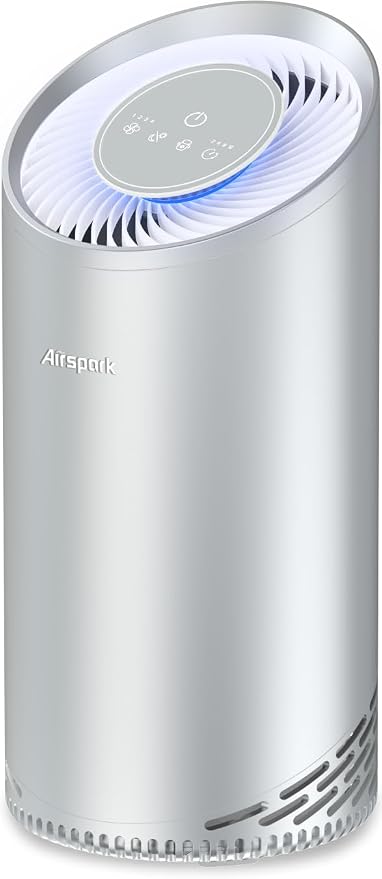 Aluminum Housing Air Purifiers for Home Bedroom Cover 1375ft². Washable by Airspark