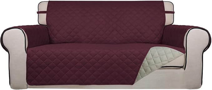 PureFit Reversible Quilted Sofa Cover, Water Resistant Slipcover Furniture by PureFit