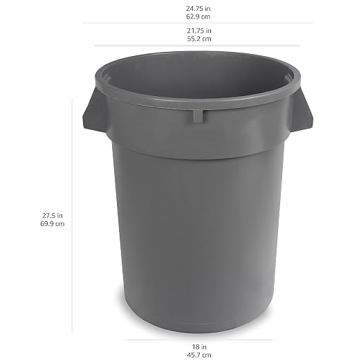Amazon Basics Heavy Duty Durable Round Trash Can, 32 gallon - Image 7