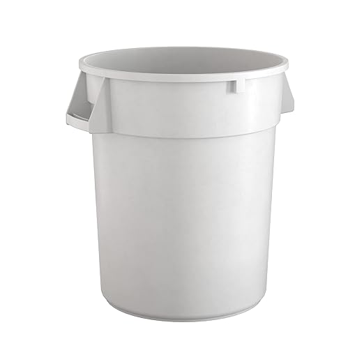 32 Gallon White Round Commercial Trash Can by Krollen+Industrial