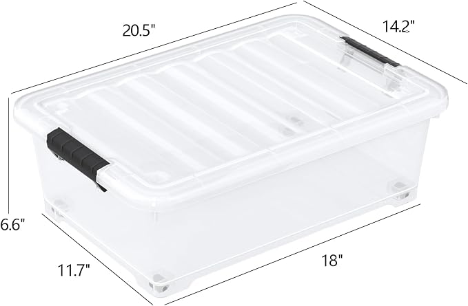 20 Quart Under Bed Shoe Storage Container Bin - Image 2
