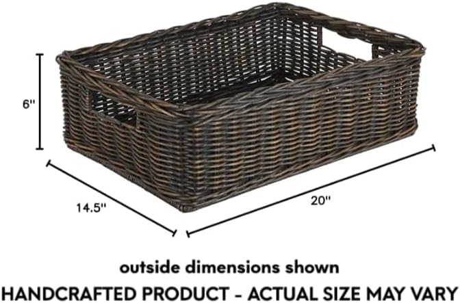 The Basket Lady Under The Bed/Basic Wicker Storage Basket, 20 in L x 14.5 in W - Image 5