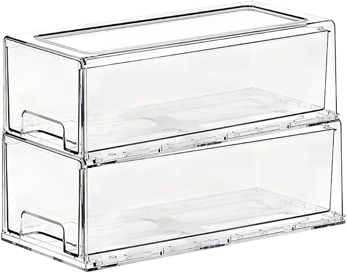 SIMPEXPE Stackable Storage Drawer, Pull Out Plastic Food Fridge Organizer Bins by SIMPEXPE+