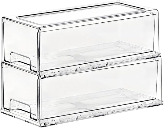 SIMPEXPE Stackable Storage Drawer, Pull Out Plastic Food Fridge Organizer Bins by SIMPEXPE+