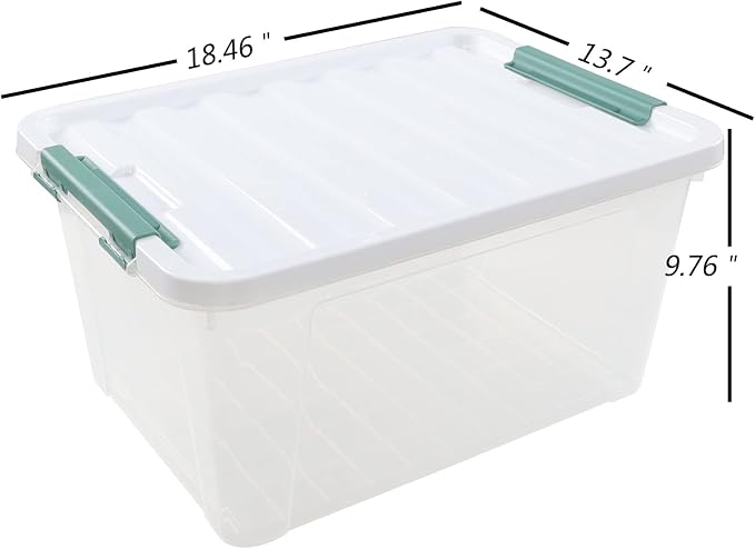 35 L Clear Large Storage Box, Plastic Storage Bins - Image 2