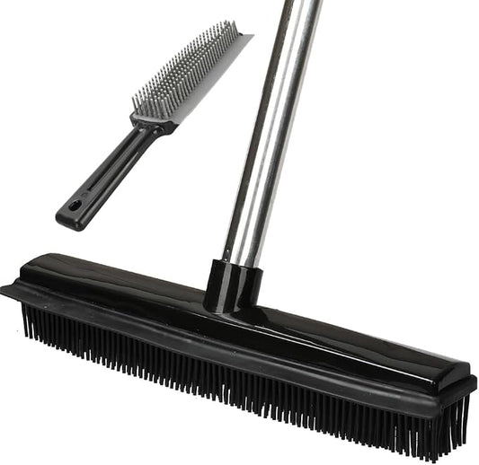 Rubber Broom and Pet Hair Removal Brush Set by GLOYY