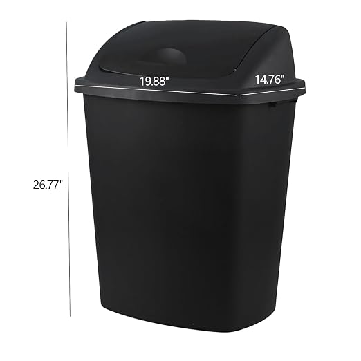 Bringer 18 Gallon Large Swing Top Trash Can, Plastic Garbage Can - Image 2