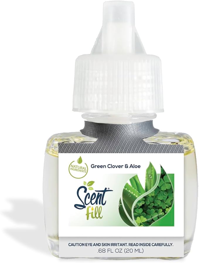 Scent Fill Green Clover & Aloe Plug in Air Freshener, 4 Scented Oil Refills - Image 3