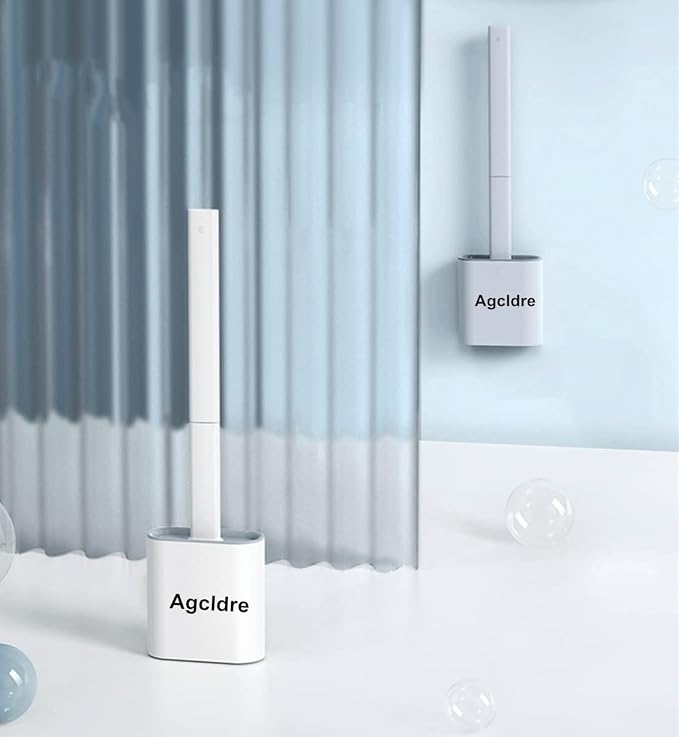 Toilet Brush with Holder Silicone Toilet Brush and Cleaning Brush - Image 8