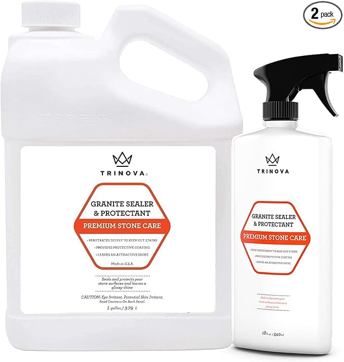 TriNova Granite Sealer & Protectant 18 oz & Gallon Refill Bundle by TriNova
