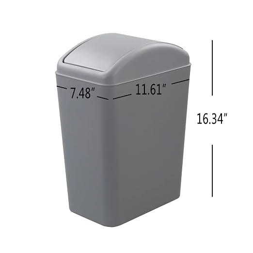 4.2 Gallon Plastic Swing Top Trash Can - Image 2