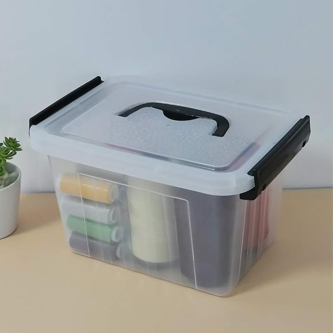 Bringer 3 Quart 6-Pack Clear Plastic Storage Boxes, Latch Box - Image 4