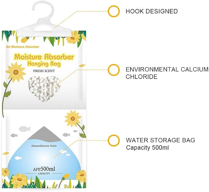 CANAGER Hanging Moisture Absorber, Fresh Scent Moistureproof Desiccant Hanging - Image 3
